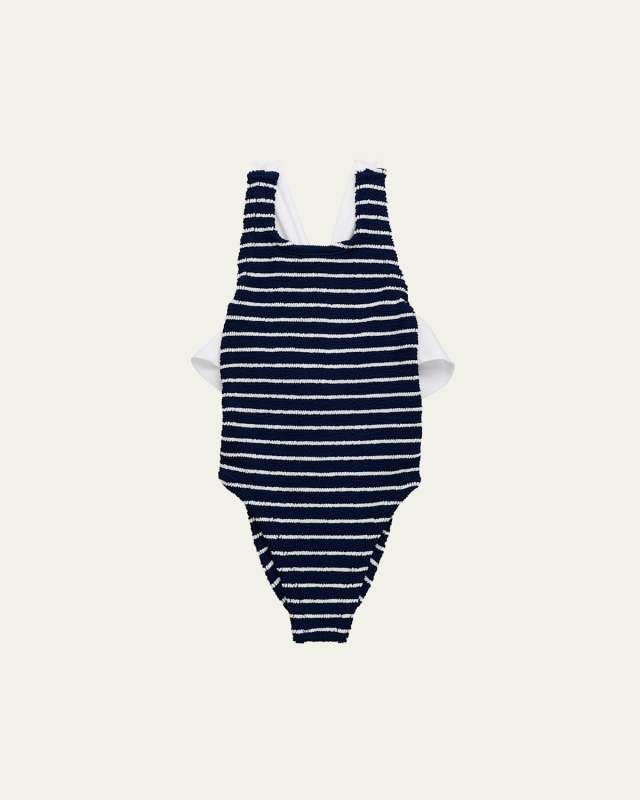 Girl's Lara Stripe One-Piece Swimsuit, Size 7-12